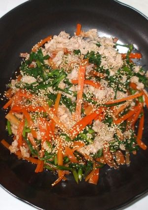 春菊ツナ缶胡麻あえ♪簡単レシピ咳・高血圧-レシピのメイン写真