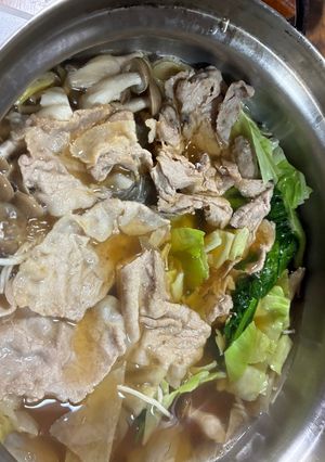 ごま油香る！薄切り豚・キャベツ・ほうれん草の鍋🍲-レシピのメイン写真