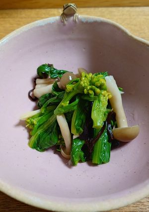 簡単！菜の花とシメジのお浸し 塩昆布入り-レシピのメイン写真