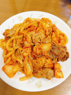 中華風!豚キムチ焼きうどん-レシピのメイン写真