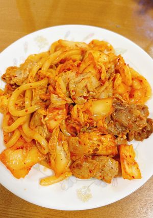 中華風！豚キムチ焼きうどん-レシピのメイン写真