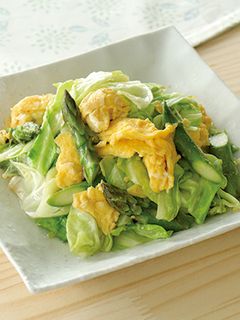 春キャベツとアスパラの玉子炒め-レシピのメイン写真