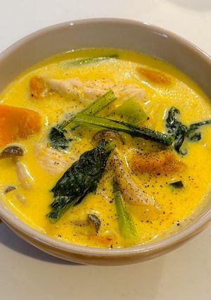 小松菜と鶏のカボチャシチュー-レシピのメイン写真