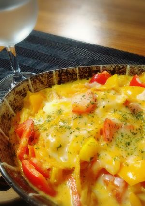 ＊パプリカとピザポテトのレンジキッシュ＊-レシピのメイン写真