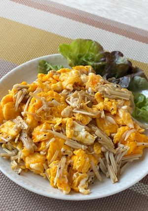 優しい味わい♪えのきとふんわり卵の和風炒め-レシピのメイン写真