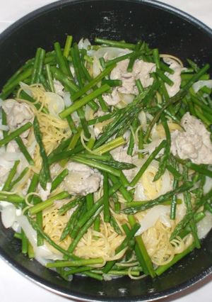 アスパラクリームパスタ♪簡単豚肉チーズ-レシピのメイン写真