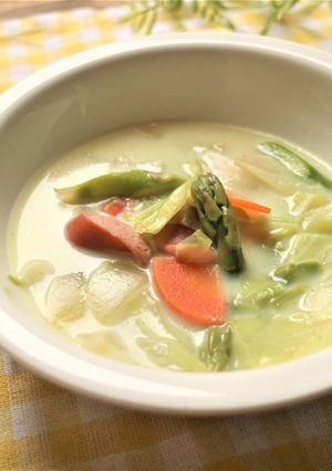 春野菜たっぷり！豆乳カレースープ-レシピのメイン写真