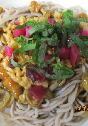 なめこと納豆しば漬けのお蕎麦😋-レシピのメイン写真