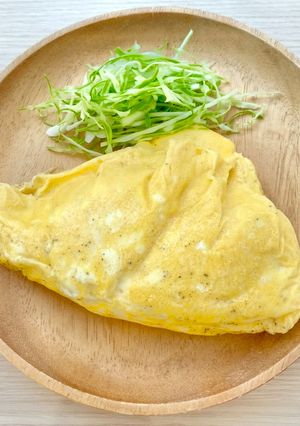 防災レシピ🍲湯煎で作る🥚チーズオムレツ-レシピのメイン写真