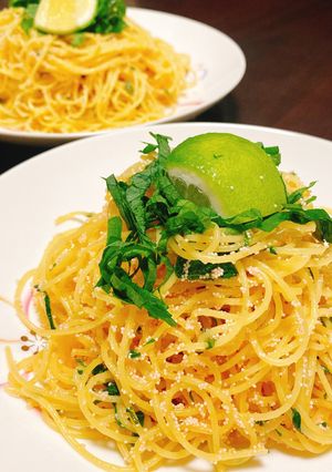 焼きたらこ大葉パスタ　焼きアゴ出汁-レシピのメイン写真