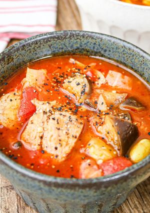 腸活•美肌に♡豚肉と野菜の具だくさんトマトスープ-レシピのメイン写真