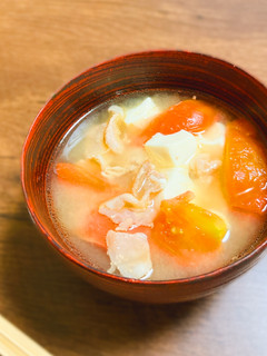 トンでけ!残暑バテ!甘酒とトマトの豚汁-レシピのメイン写真