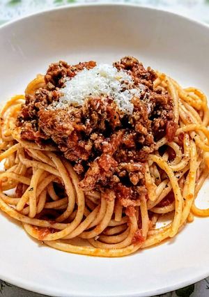 簡単ランチ!ミートソースのパスタ-レシピのメイン写真