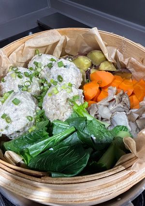 レンコンつくねと秋野菜のせいろ蒸し-レシピのメイン写真