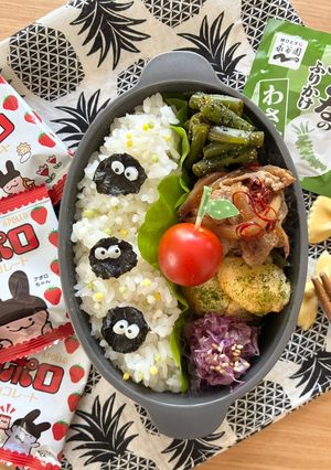 まっくろくろすけのキャラ弁-レシピのメイン写真