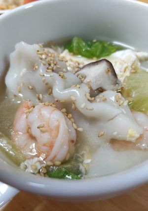 食べるおかず餃子のかきたま汁-レシピのメイン写真