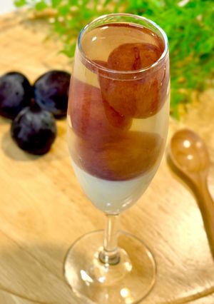 簡単カフェ気分♪ レモンポセットの葡萄ゼリーのせ-レシピのメイン写真