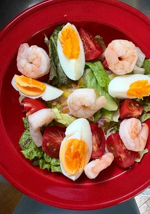 エビと茹で卵のレタスサラダ-レシピのメイン写真