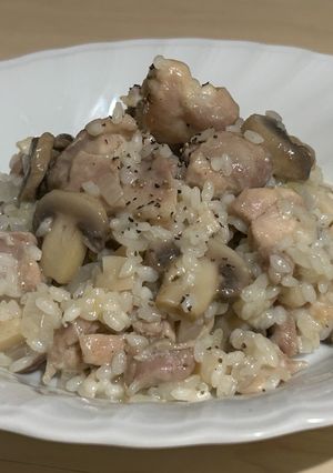 キノコと鶏肉のラグーリゾット-レシピのメイン写真
