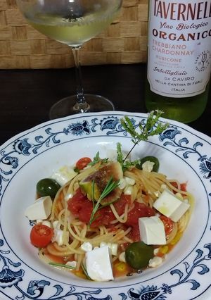 トマトと豆腐の冷製モッツァレラ風パスタ-レシピのメイン写真
