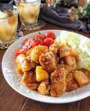 材料2つ☆鶏胸肉とじゃがいもの照り焼き。