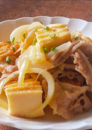簡単夕食♪レンジで肉豆腐♪おつまみ♪節約お弁当-レシピのメイン写真