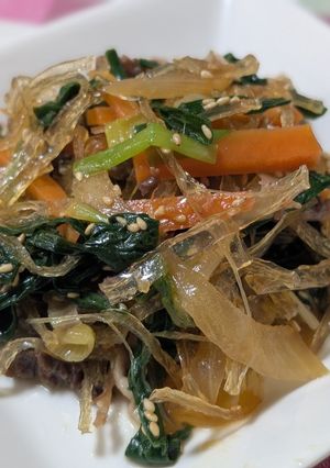 ほうれん草と糸寒天のチャプチェ-レシピのメイン写真