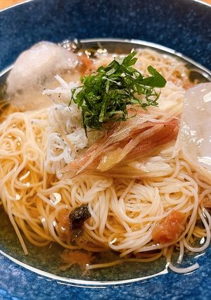 夏バテ予防!ミョウガ香る梅シラスそうめん-レシピのメイン写真