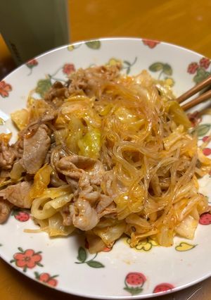 簡単すぎる！　豚肉と春雨の旨辛炒め-レシピのメイン写真