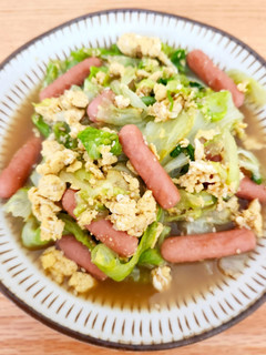 ソーセージとレタスの炒め煮-レシピのメイン写真
