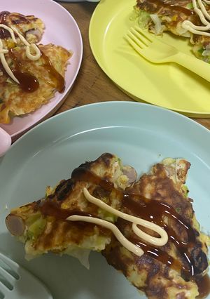 オクラ入り夏休みのお好み焼き-レシピのメイン写真