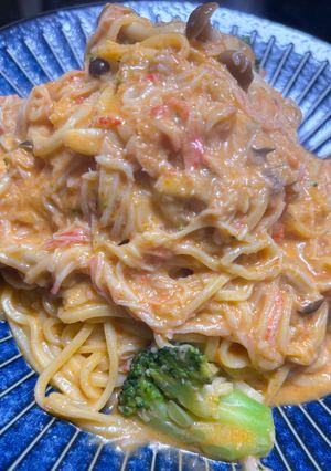 レトルトでカニ風味パスタ-レシピのメイン写真
