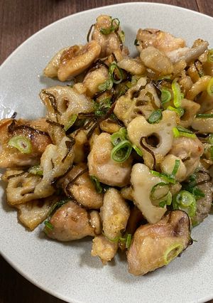 レンコンと鶏肉を揚げて塩ダレと炒めるやつ-レシピのメイン写真