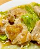 レタスと鶏モモ肉の旨塩レモン炒め