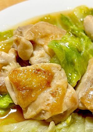 レタスと鶏モモ肉の旨塩レモン炒め-レシピのメイン写真