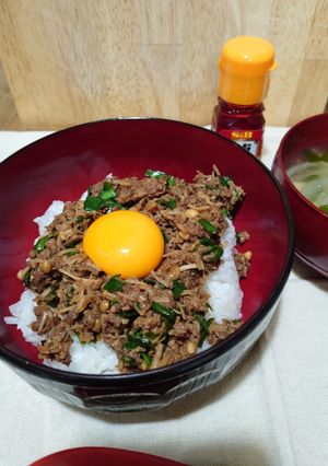 ワンボウル包丁キャンセル　ヘルシー肉味噌丼-レシピのメイン写真