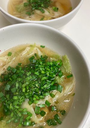 ワンタンスープ　ねぎニラ白菜-レシピのメイン写真