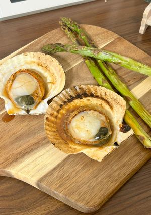 ほたてとアスパラのバターしょうゆ焼き-レシピのメイン写真