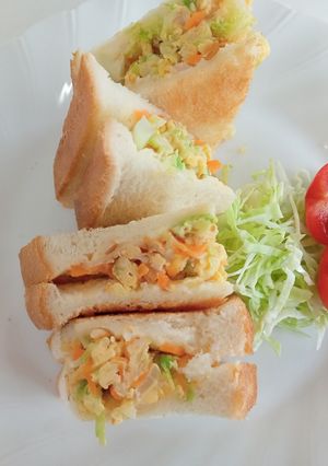 めちゃうま！野菜たっぷりホットサンド-レシピのメイン写真