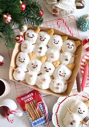 こねない♪雪だるまちぎりパン-レシピのメイン写真