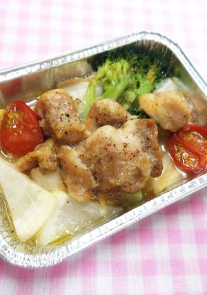 【学校給食】野菜と鶏肉のアヒージョ-レシピのメイン写真