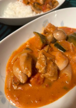 鶏肉と南瓜☆きのこのトマトクリーム煮-レシピのメイン写真