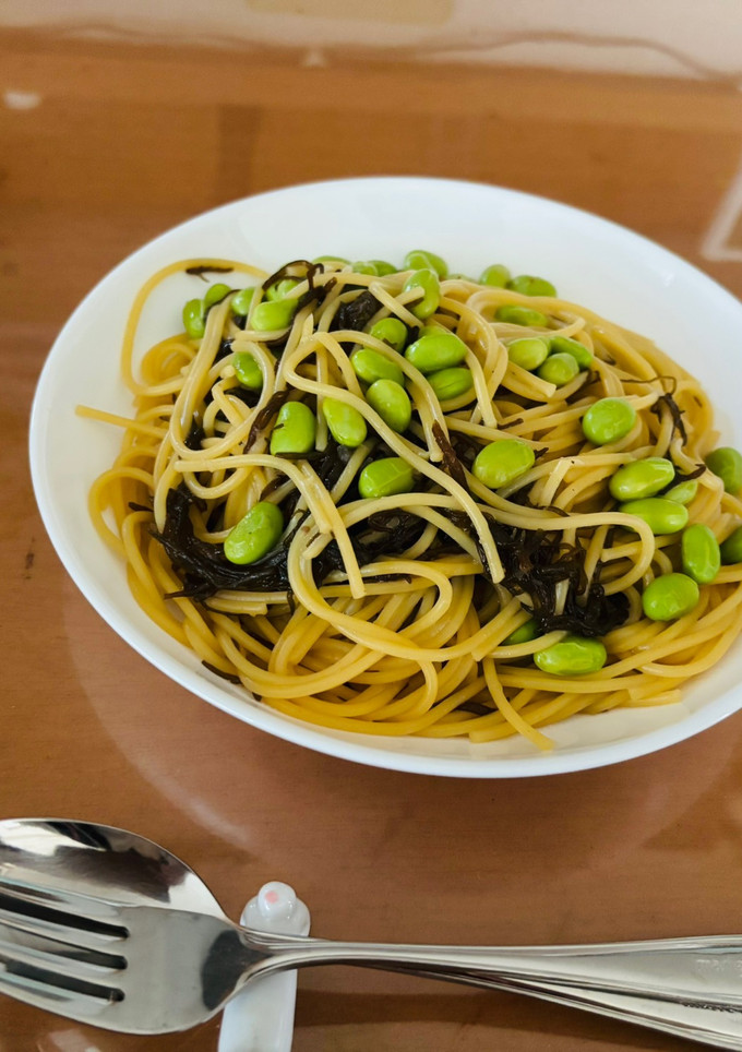 もずくと枝豆の和風パスタ-レシピのメイン写真
