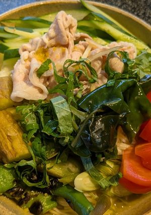 冷製★夏野菜を沢山載せて柚子胡椒そうめん-レシピのメイン写真