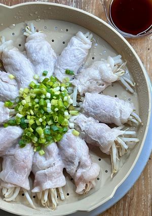 【節約】もやしのヘルシー肉巻きレンジ蒸し-レシピのメイン写真