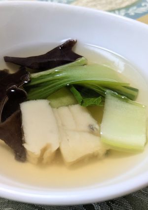 黒木耳＆もち麩＆チンゲン菜のスープ♪-レシピのメイン写真
