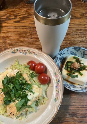ささみチーズ焼きと山盛りキャベツ炒め-レシピのメイン写真