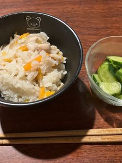 白だしで鶏とごぼう炊き込みご飯-レシピのメイン写真
