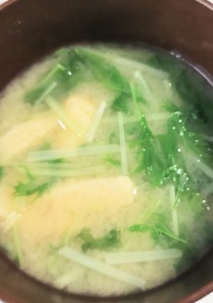 お酒のアテにも水菜の御味噌汁-レシピのメイン写真