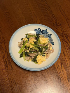 小松菜と豚肉の炒め物-レシピのメイン写真